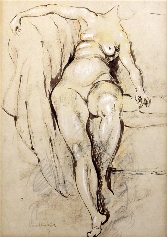 Franklin White (Australian 1892-1975) Leaning figure, 14 x 10in.